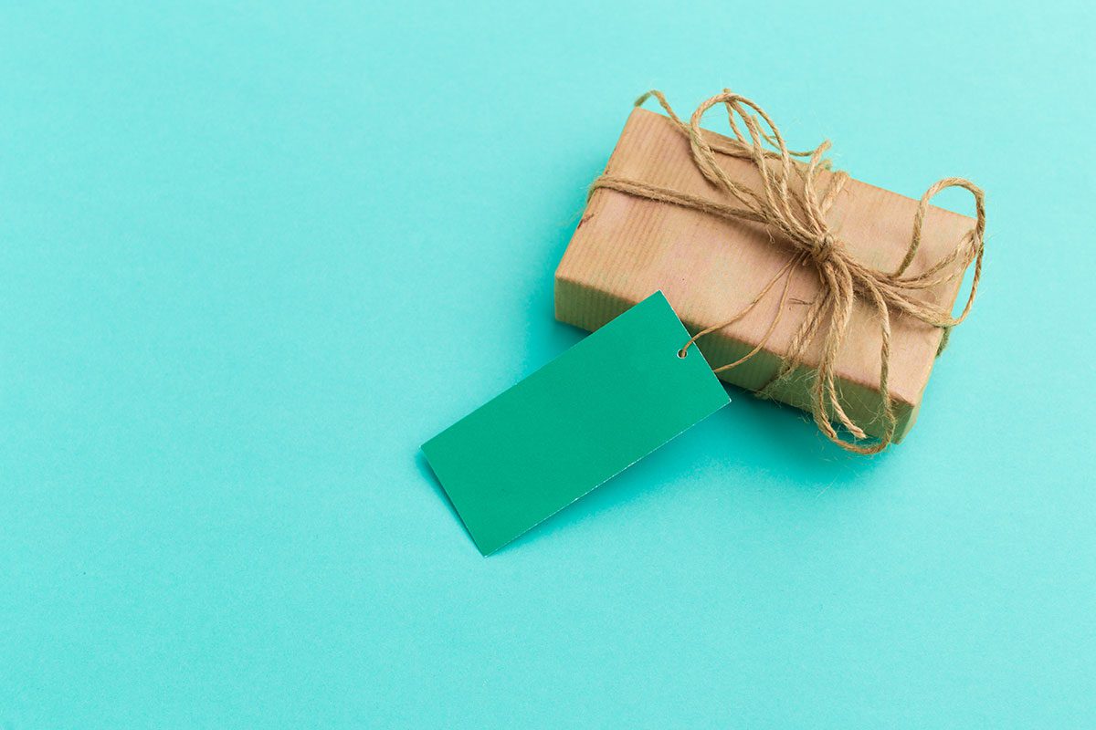 Top view of a wrapped box