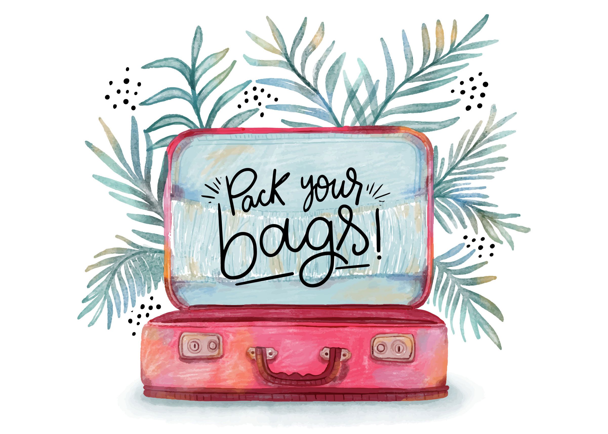 Illustration of open suitcase