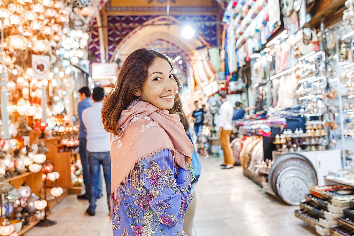 Young woman in the Grand Bazaar, Istanbul, Turkey
