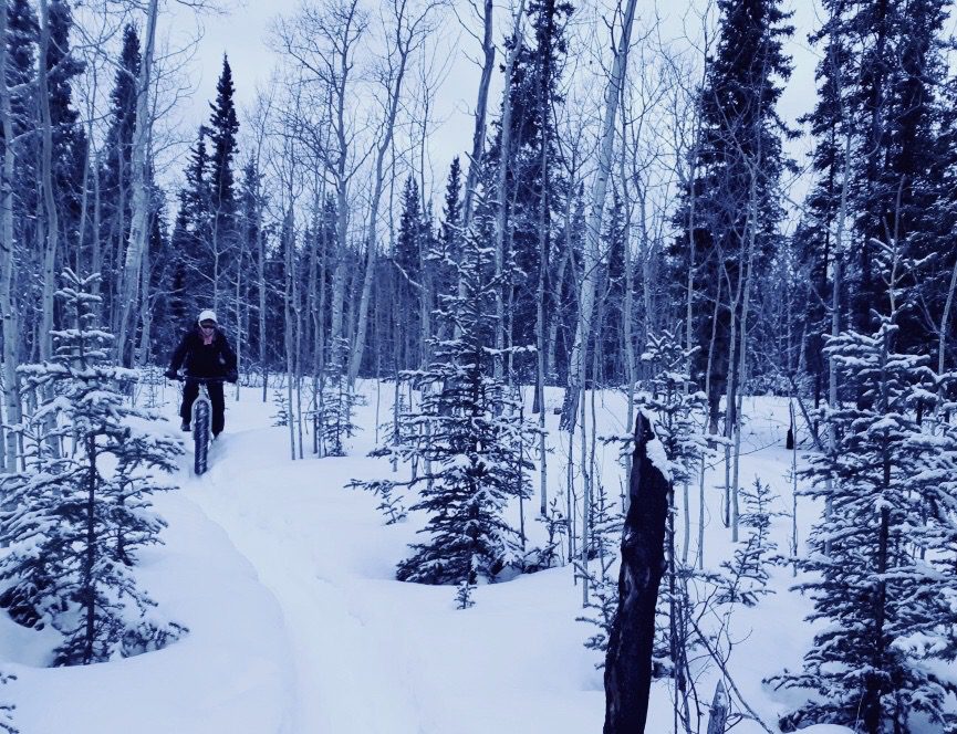 Rowena FAT bike riding in the frozen north.