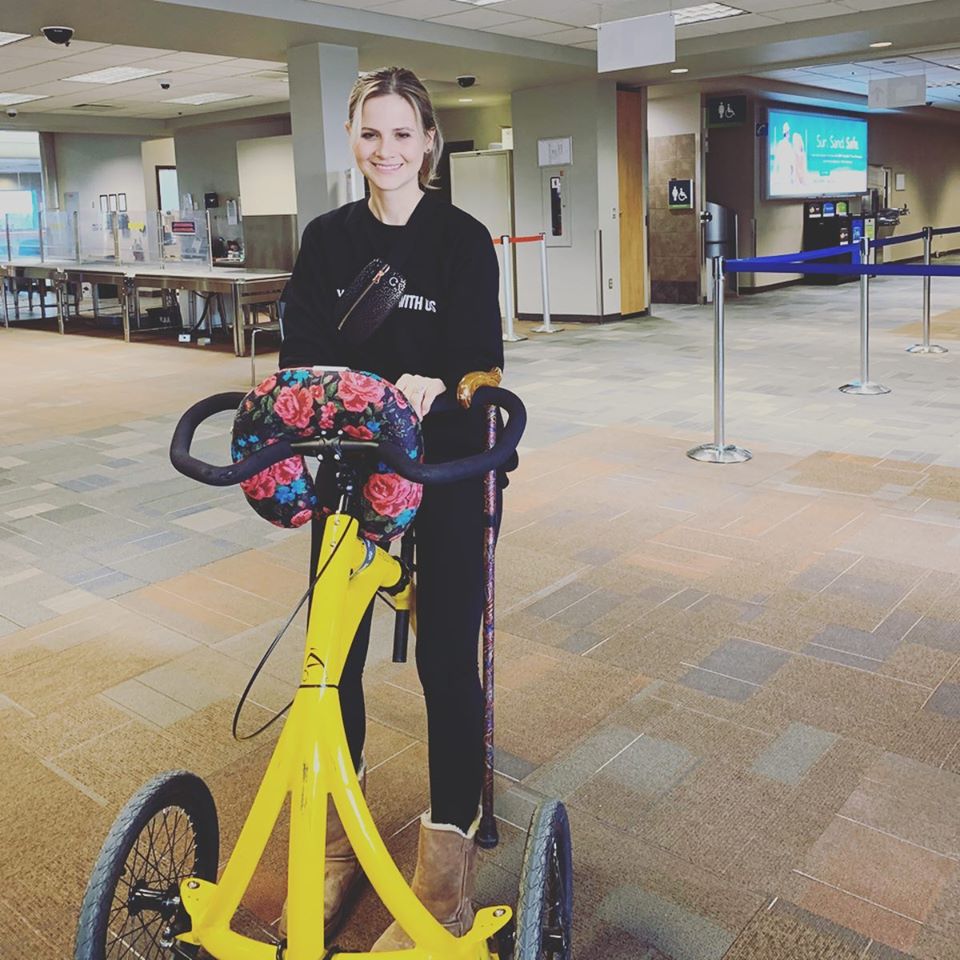 Kat Inokai on the ALinker at the airport