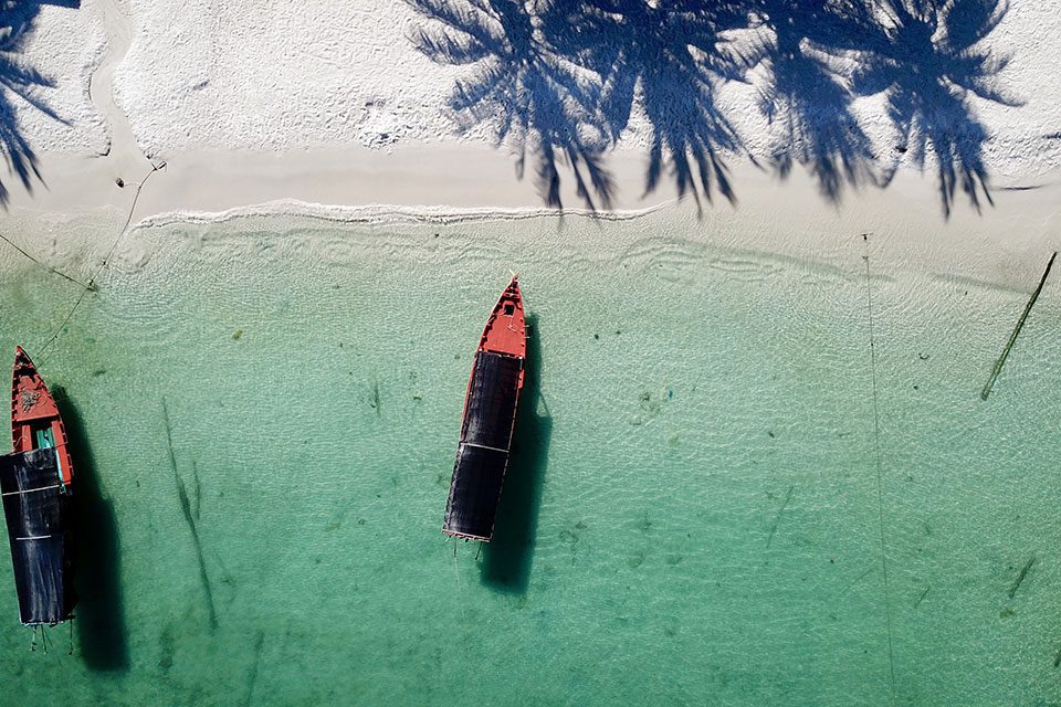 Boats near the beach in Cambodia