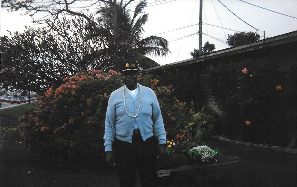 Dr Mary Clark's father at Sumida Farms