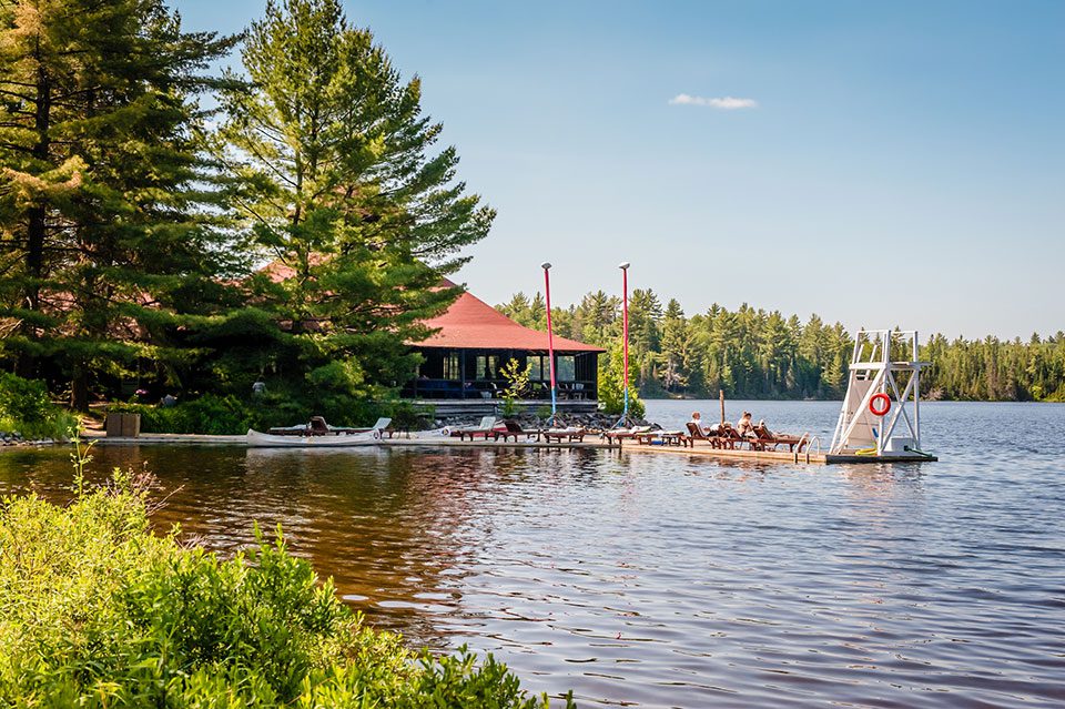 Recreational area and main dock, Arowhon Pines Resort
