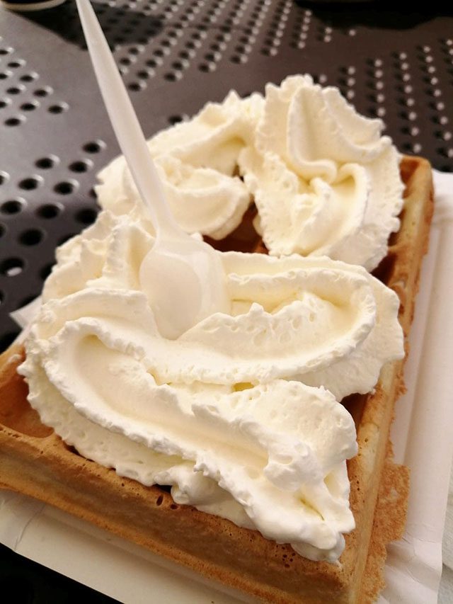 Polish gofry - waffles with whipped cream