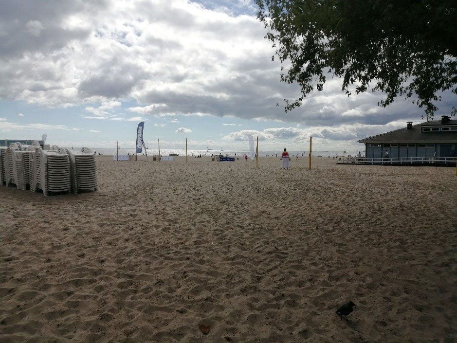 Sand on the beach in Gdynia, Poland