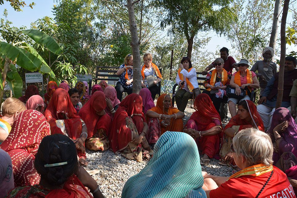 Young women who have benefited from Piplantri Paliwal's gesture