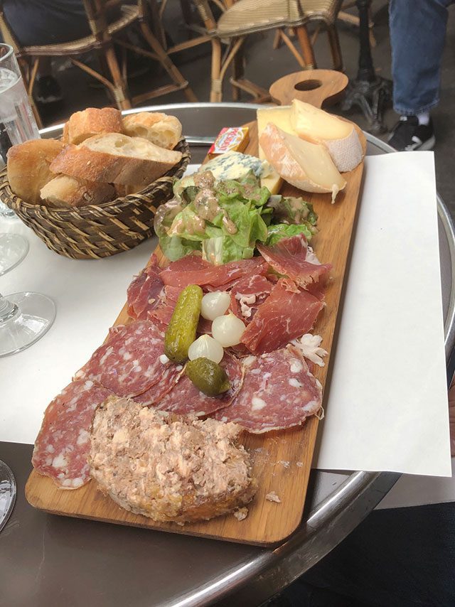 Charcuterie board in Paris