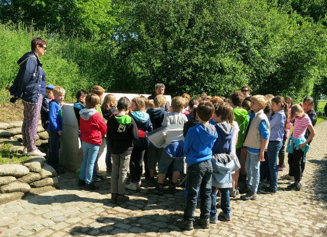 School children on field trip to Flanders Fields. 