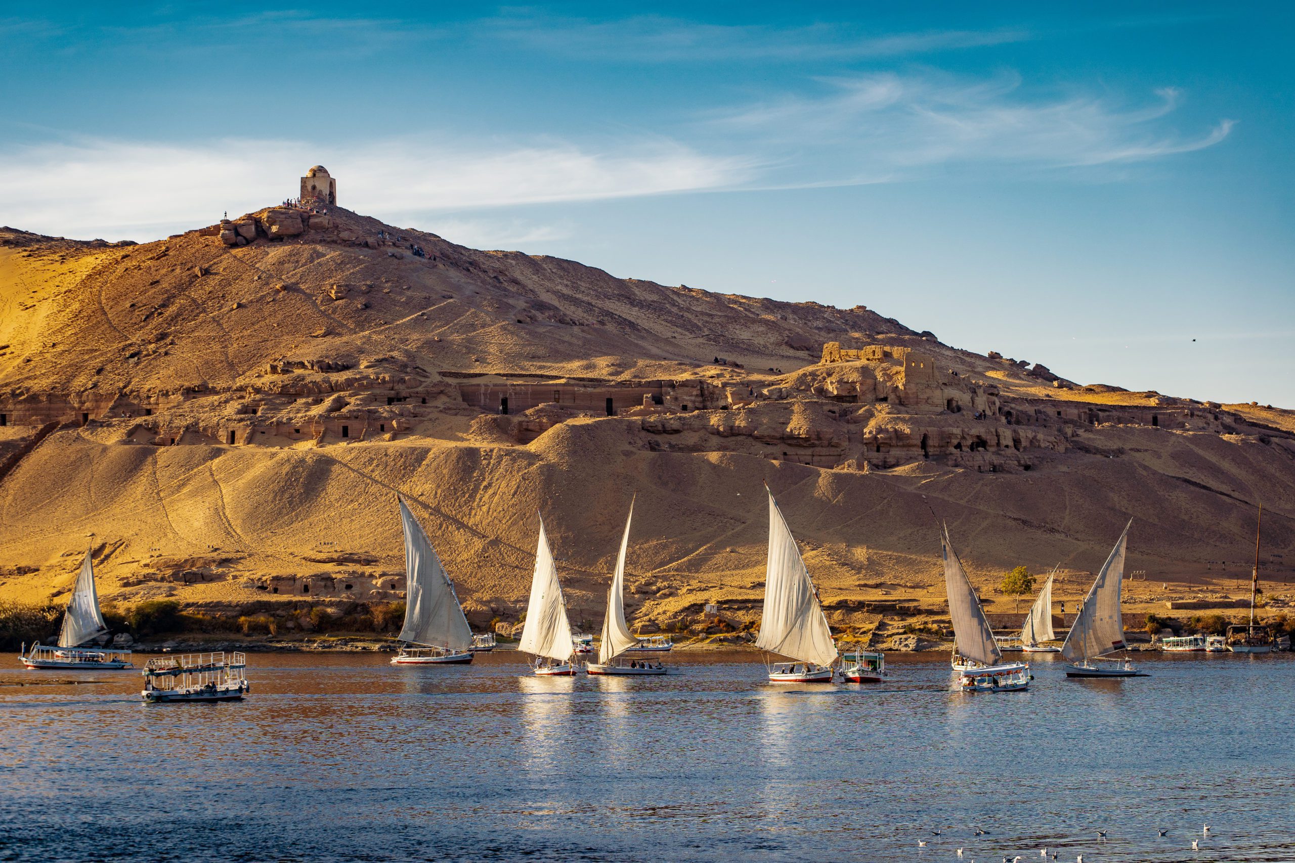 Sailboats on Nile River