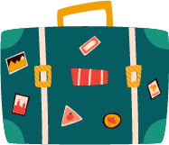 suitcase with stickers