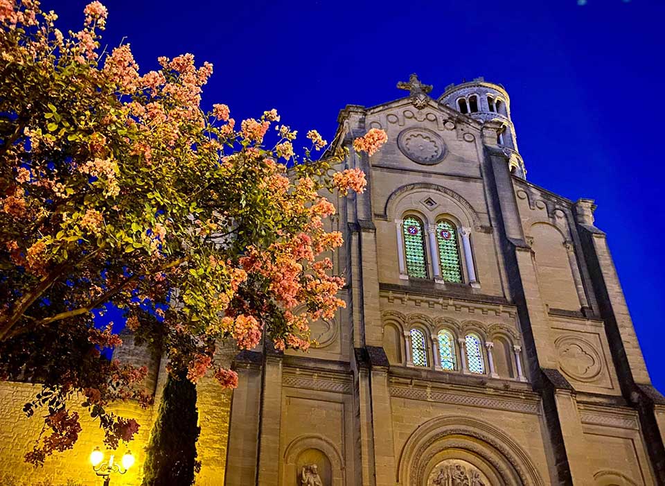 A beautiful church at dusk in France