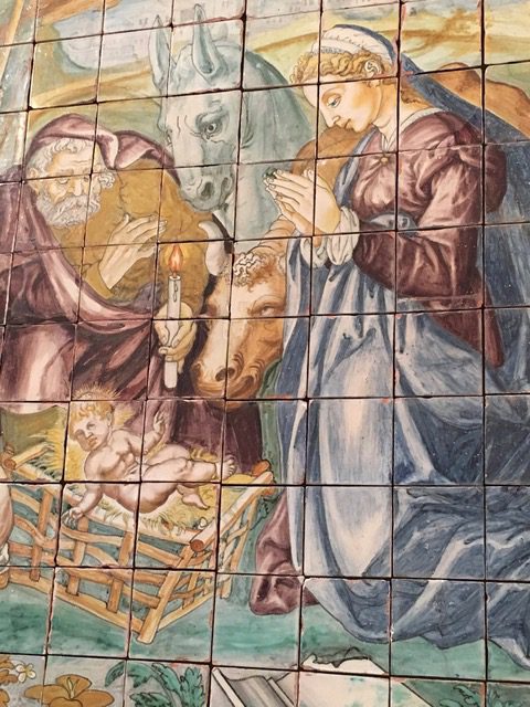 Painted tiles, Lisbon, Portugal