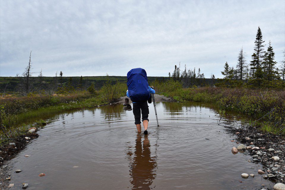 Hiker Sonya Richmond on the East Coast Trail in Newfoundland, Canada