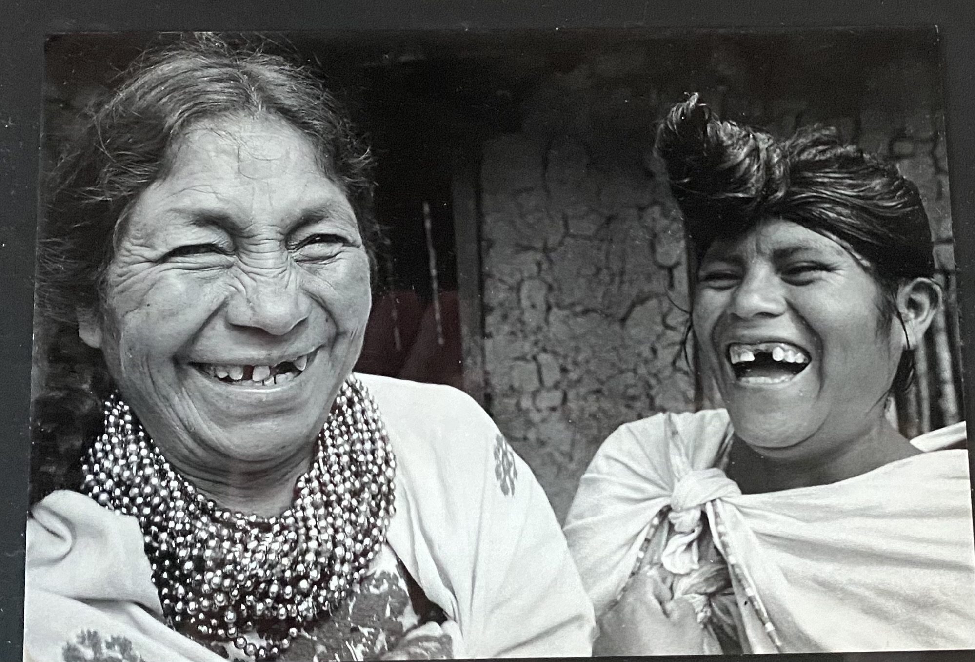 Two women smiling