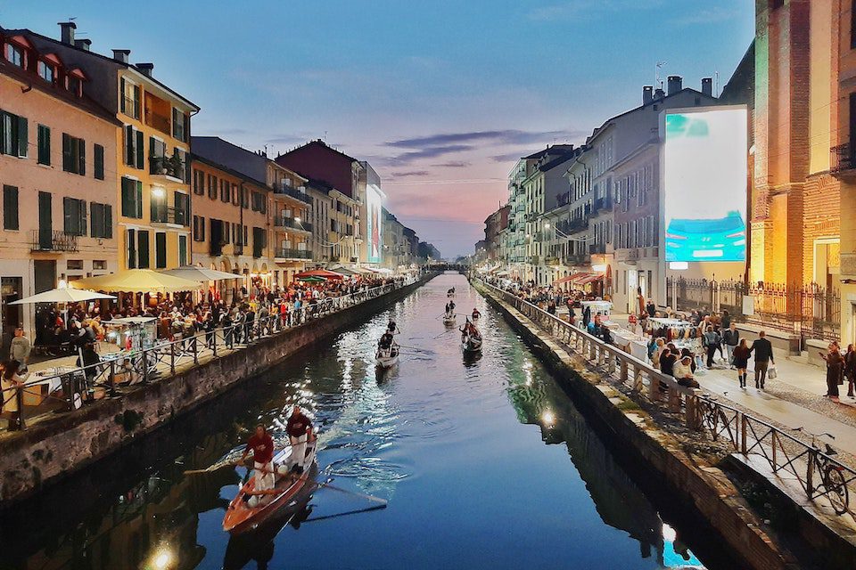 The trendy neighbourhood of Navigli, Milan