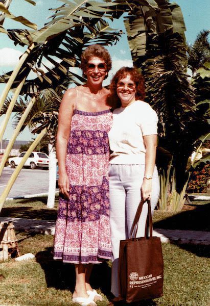Dee Kurtzer on her first family trip to Cancun in 1981, one of our featured women travellers over 65