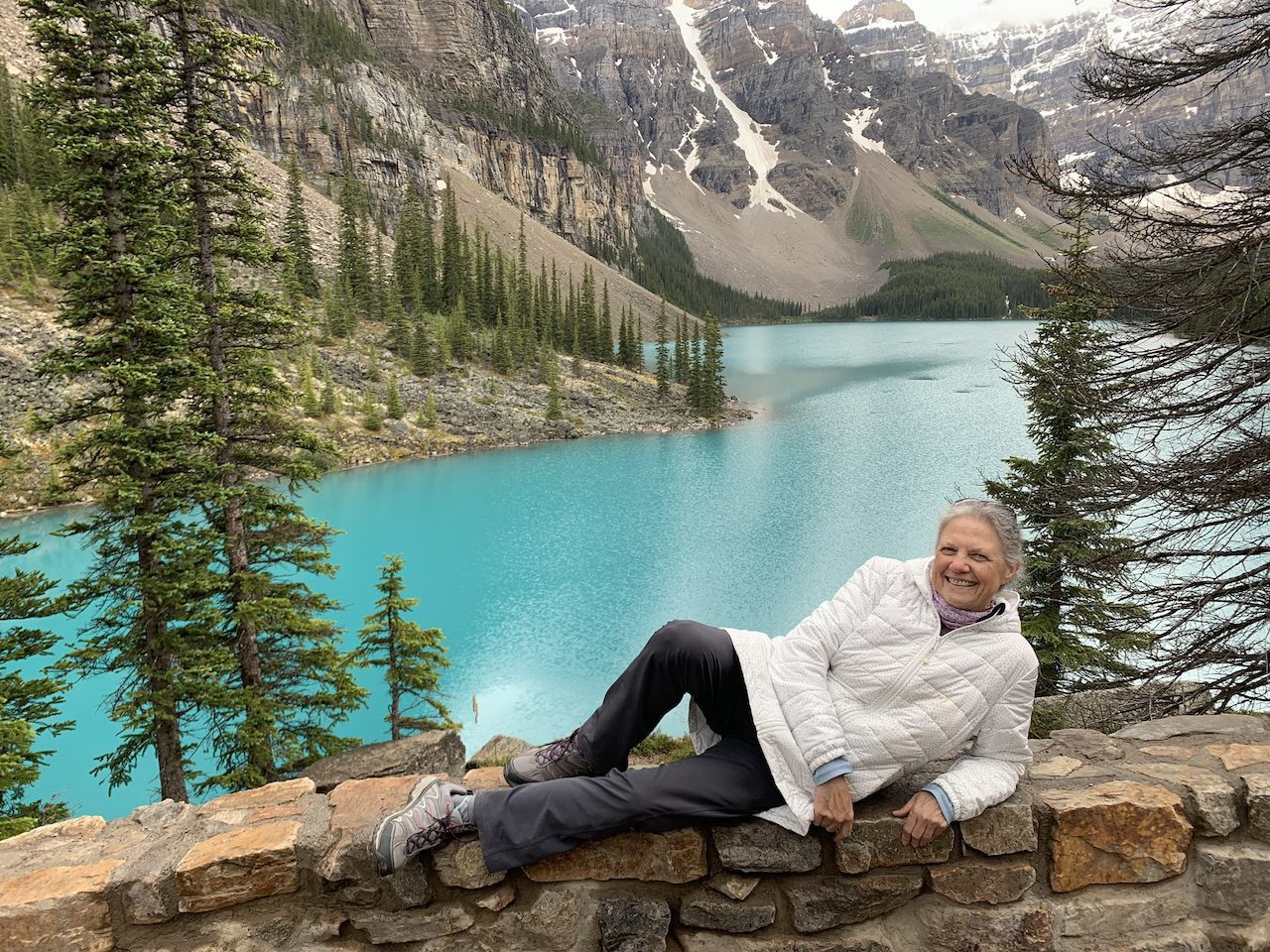 Marilyn Kater at Moraine Lake
