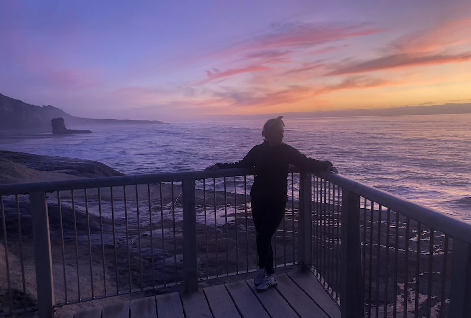 Rainbow sunset in Punakaiki