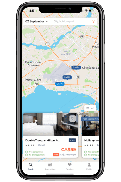 Cellphone showing the Day Use app