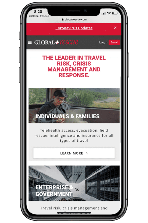 Stay safe while you travel with the Global Rescue app