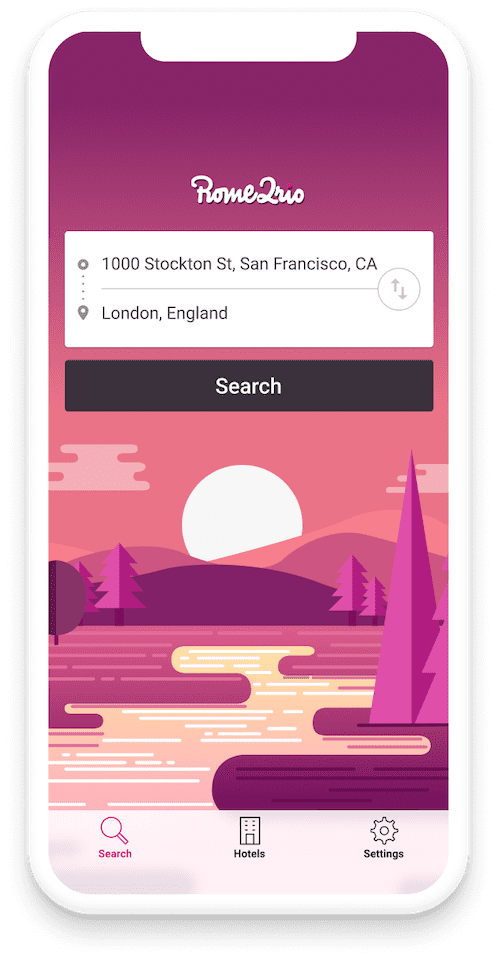 Rome2Rio on a mobile device