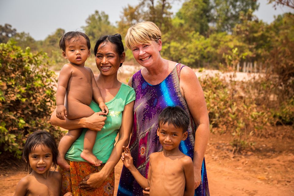 Lee in front of the lens in Cambodia