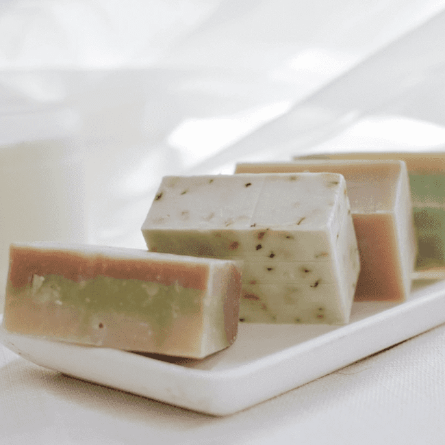 Four bars of handmade soap from Mother Earth Essentials