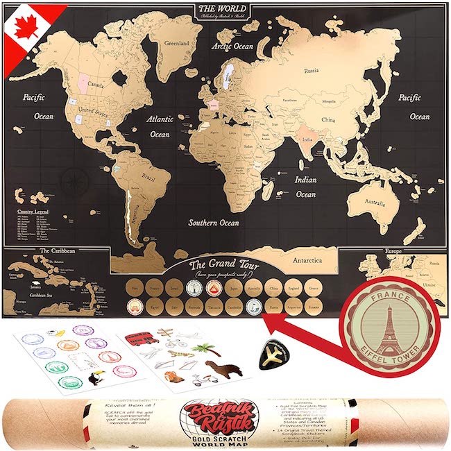A scratch off map