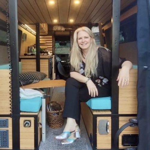 Timathea Workman in her van