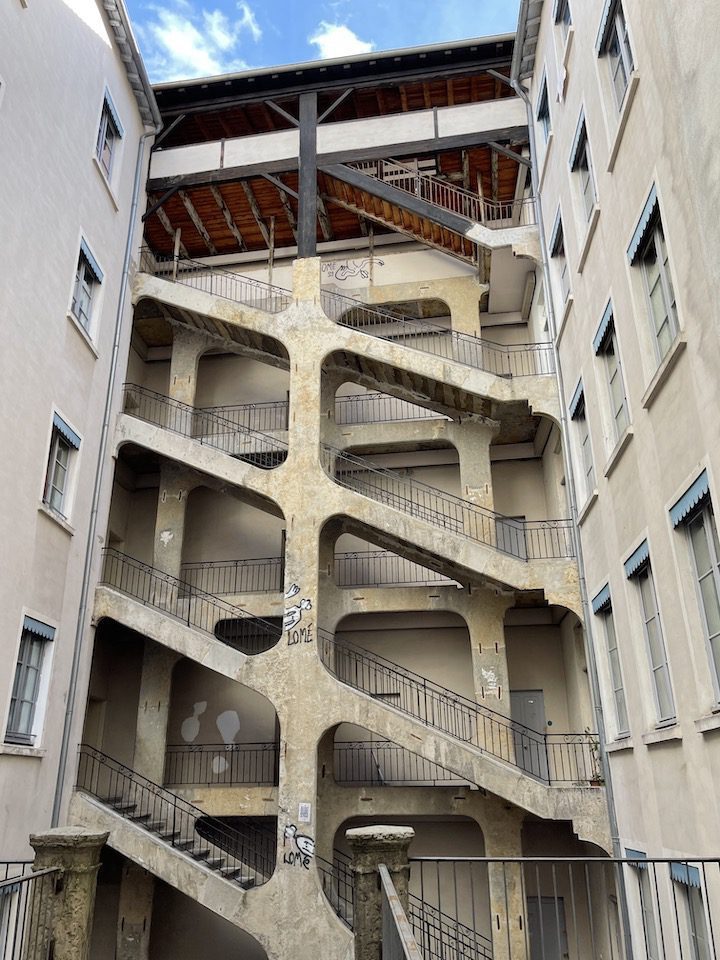 Les Traboules of Lyon are a labyrinth of tunnels and passageways connecting the weaving workshops