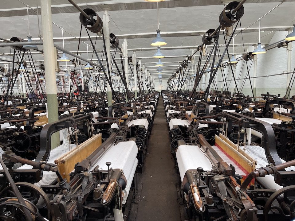 The looms room at the Queen Street Mill Museum in Burnley 