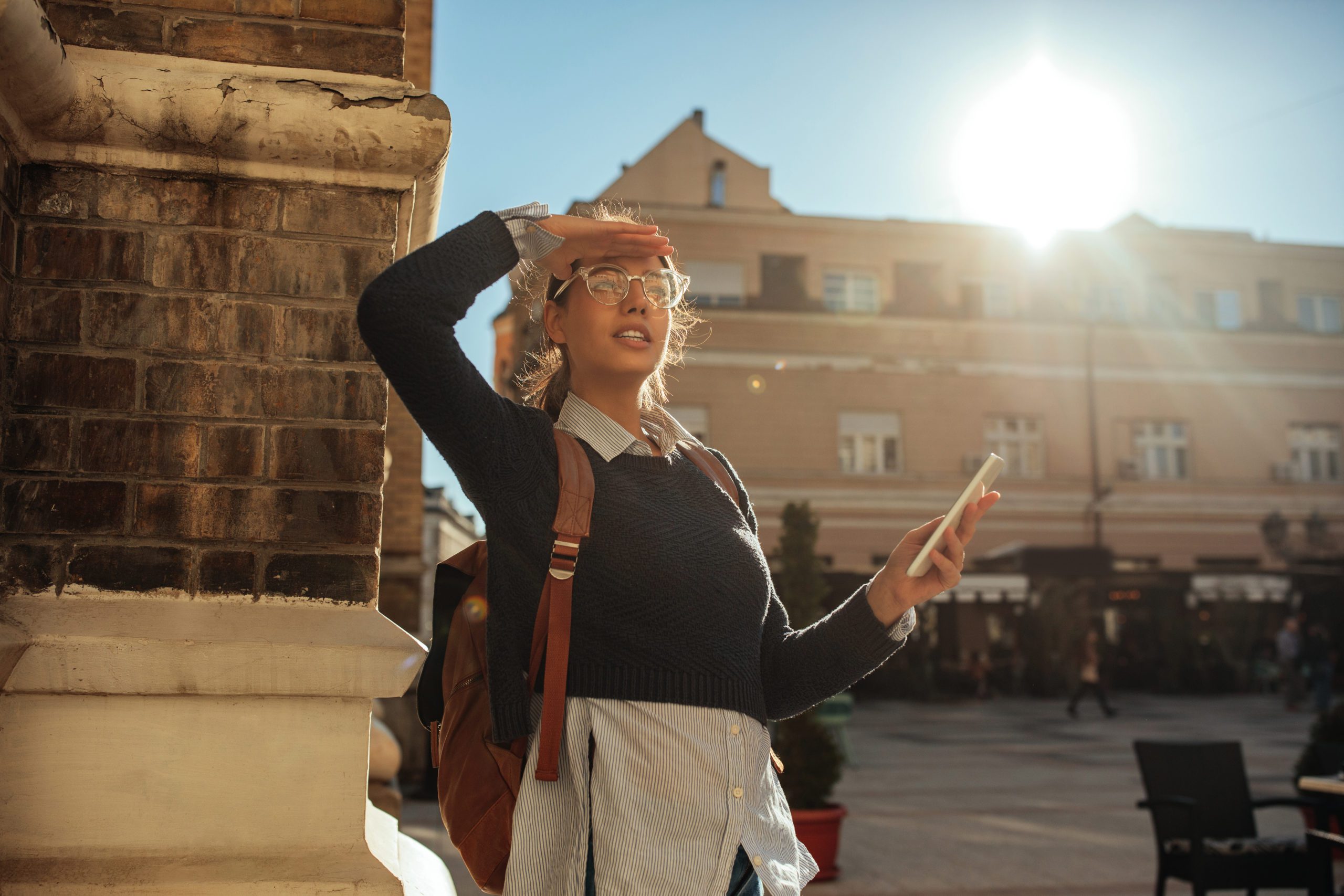 woman looking for directions