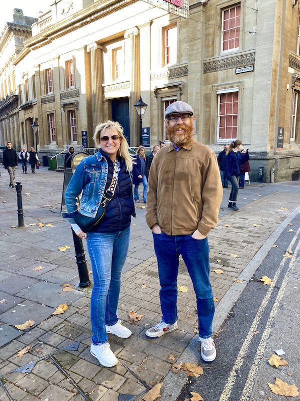 Carolyn Ray and Martin Booth on his tour in Bristol