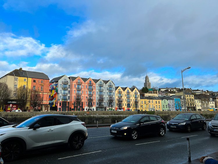 Cork City in Ireland with View of the Tower of St. Anne's Church