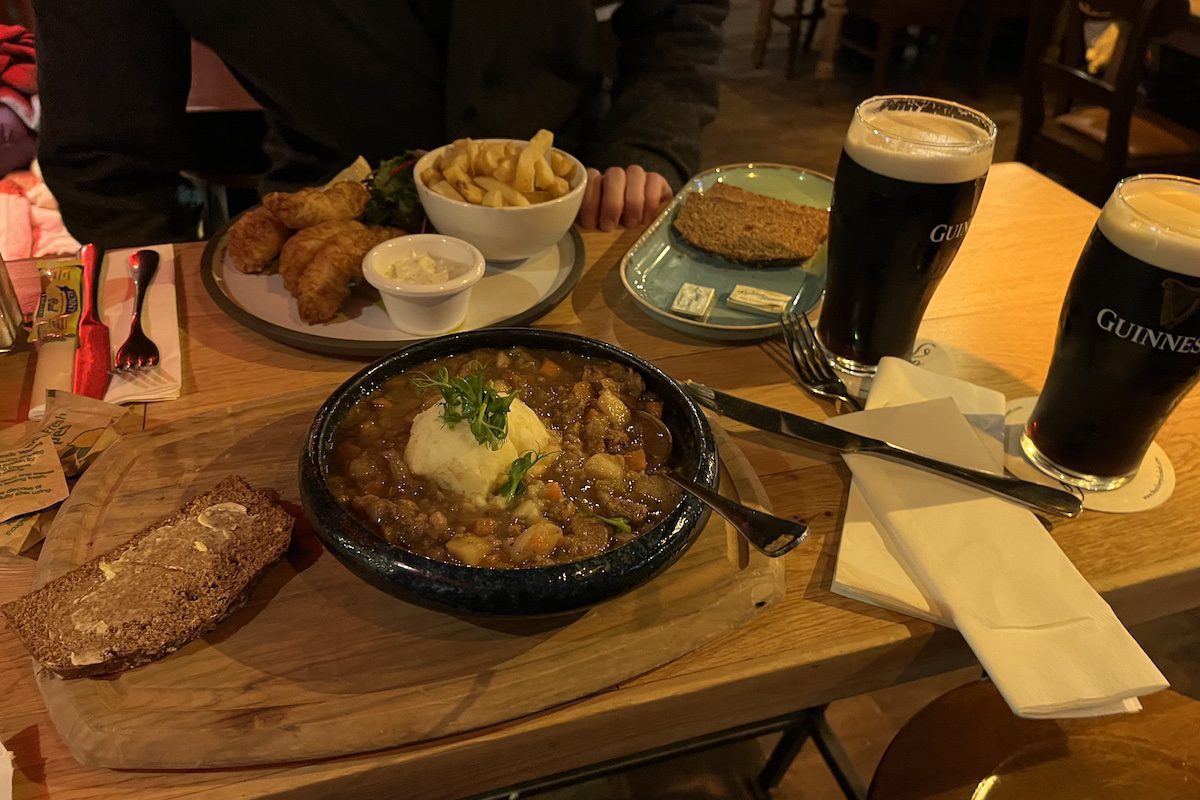 Traditional Irish Stew in Oliver Plunkett's Pub