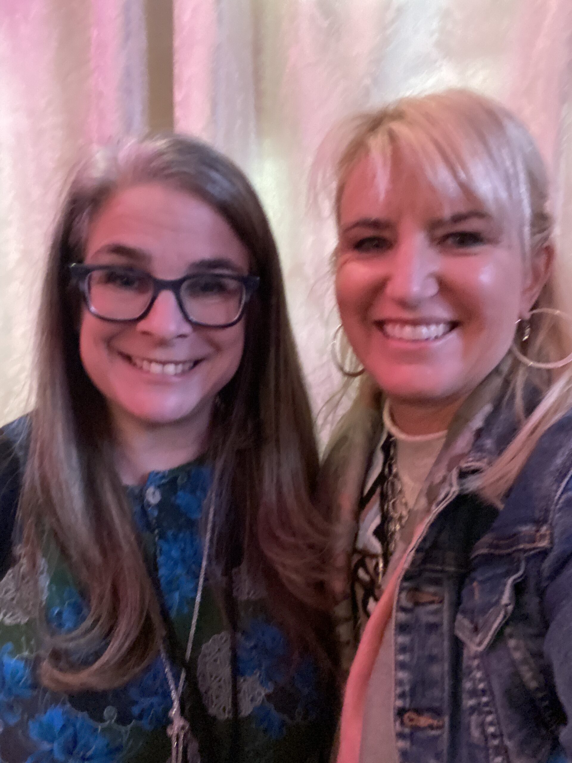 Diana Eden knocks on a door that says "The Producers" 1920s classic Hollywood costume in the Museum of Broadway NYC