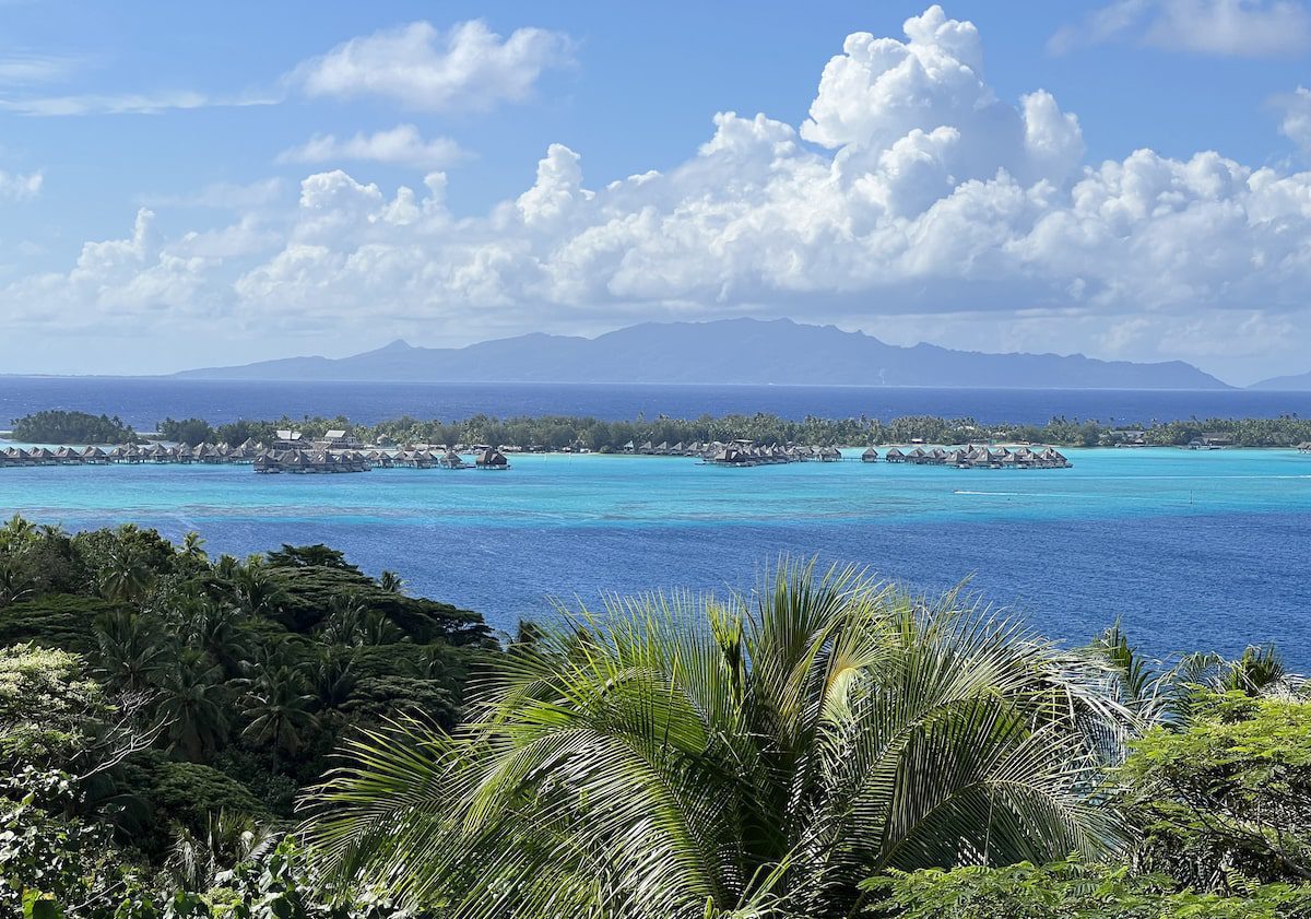 Overlooking the turquoise blue waters of Bora Bora