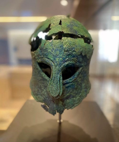 Battle mask on display in Malaga