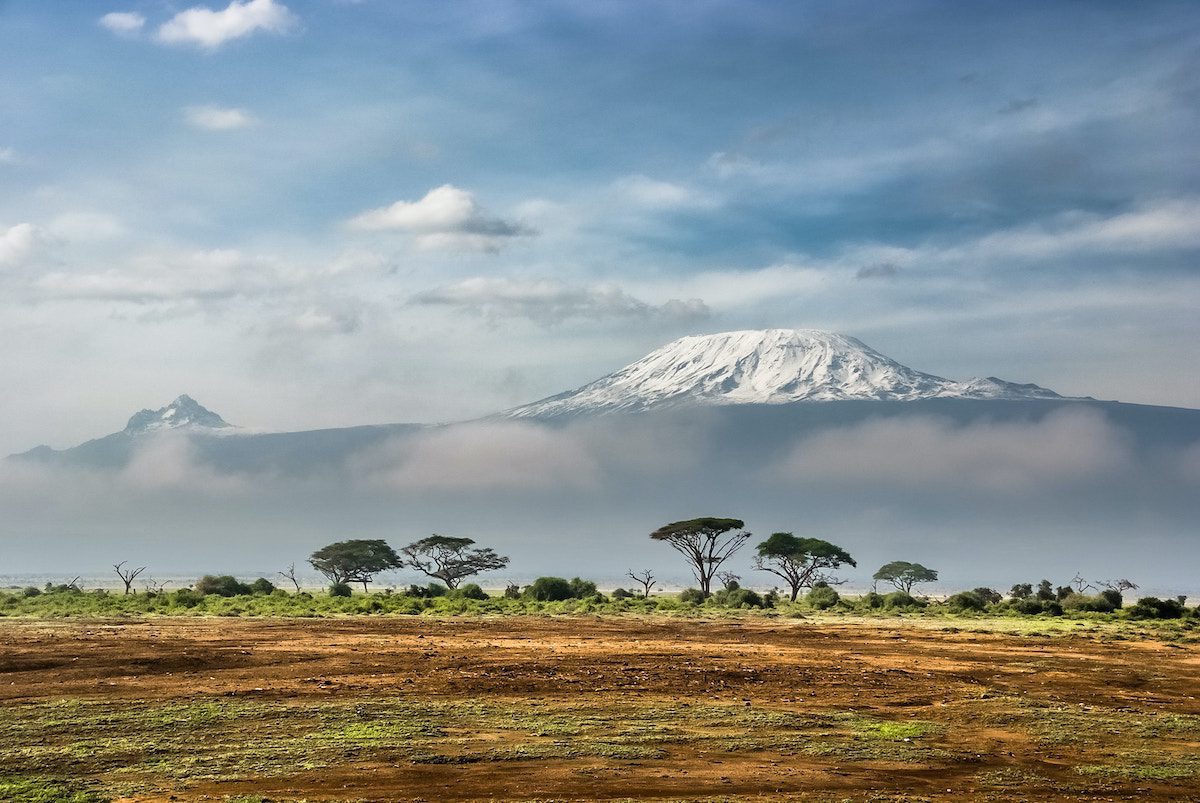 View of Kilimanjaro from Amboseli National Park, Kenya.