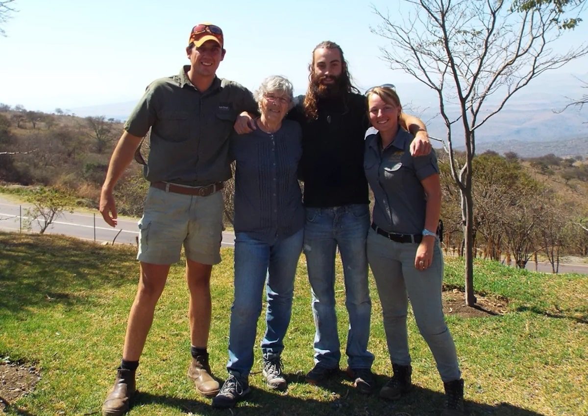 A group of people pose for a photo in South Africa
