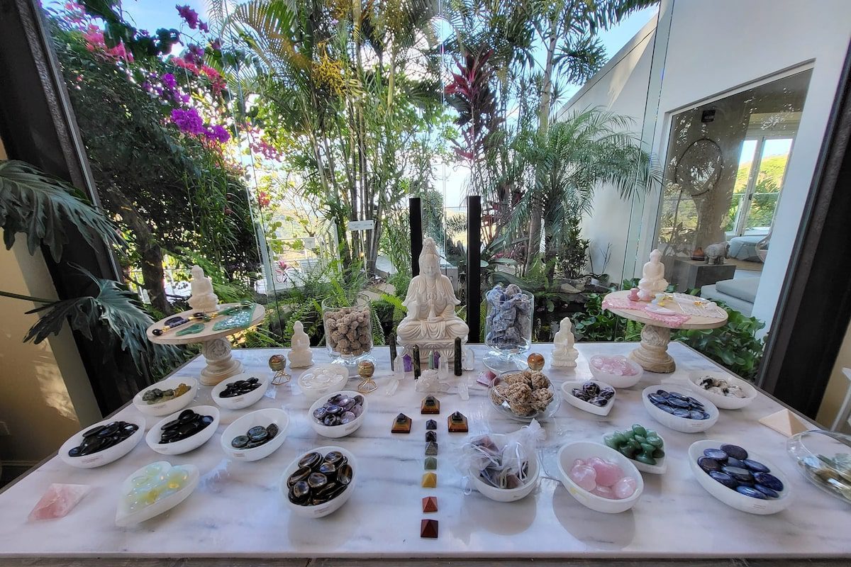 Among treatments available at The Retreat are crystal therapies credited with promoting physical, emotional, and spiritual healing by positively interacting with the body’s energy field