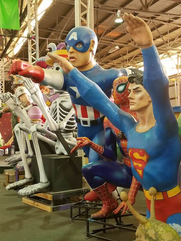 Characters used during the Mardi Gras parade on display at Mardi Gras World, New Orleans
