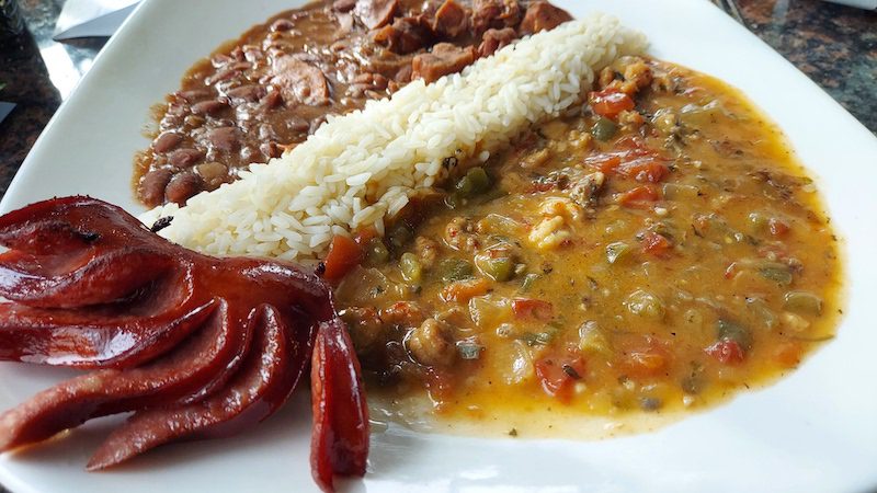 Traditional Creole meal at Oak Alley, outside New Orleans Louisiana