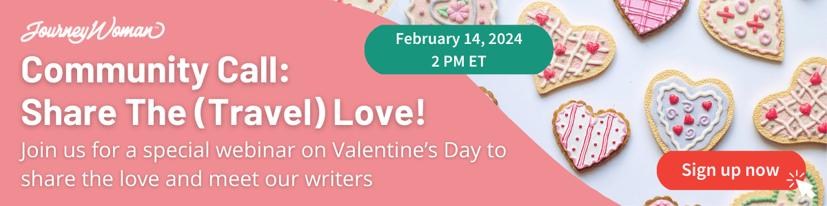 pink web banner promoting Valentine's Day webinar