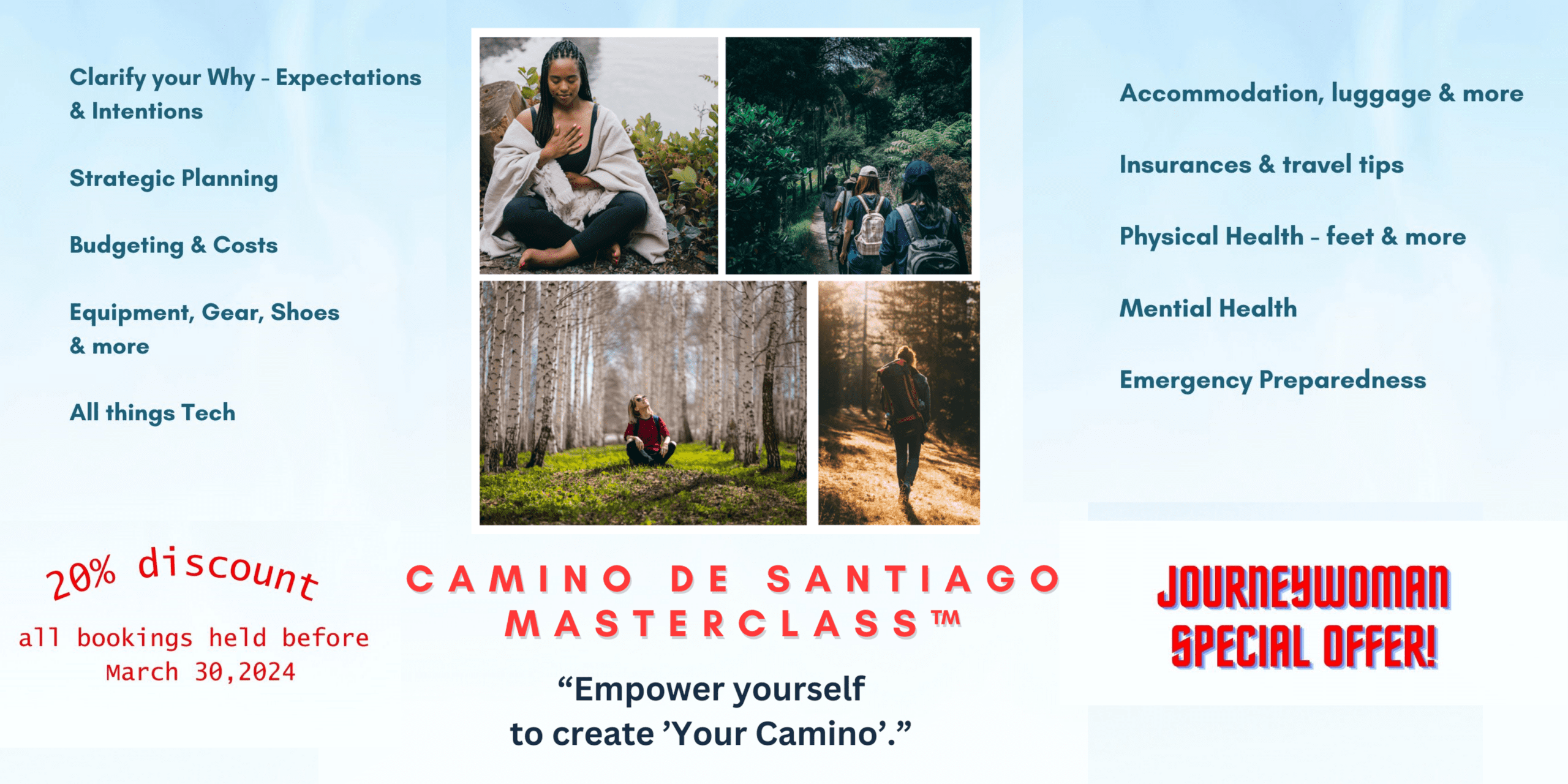 graphic image with writing about the masterclass offerings