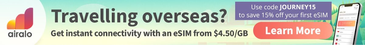 Airalo eSIM banner with JourneyWoman promotion