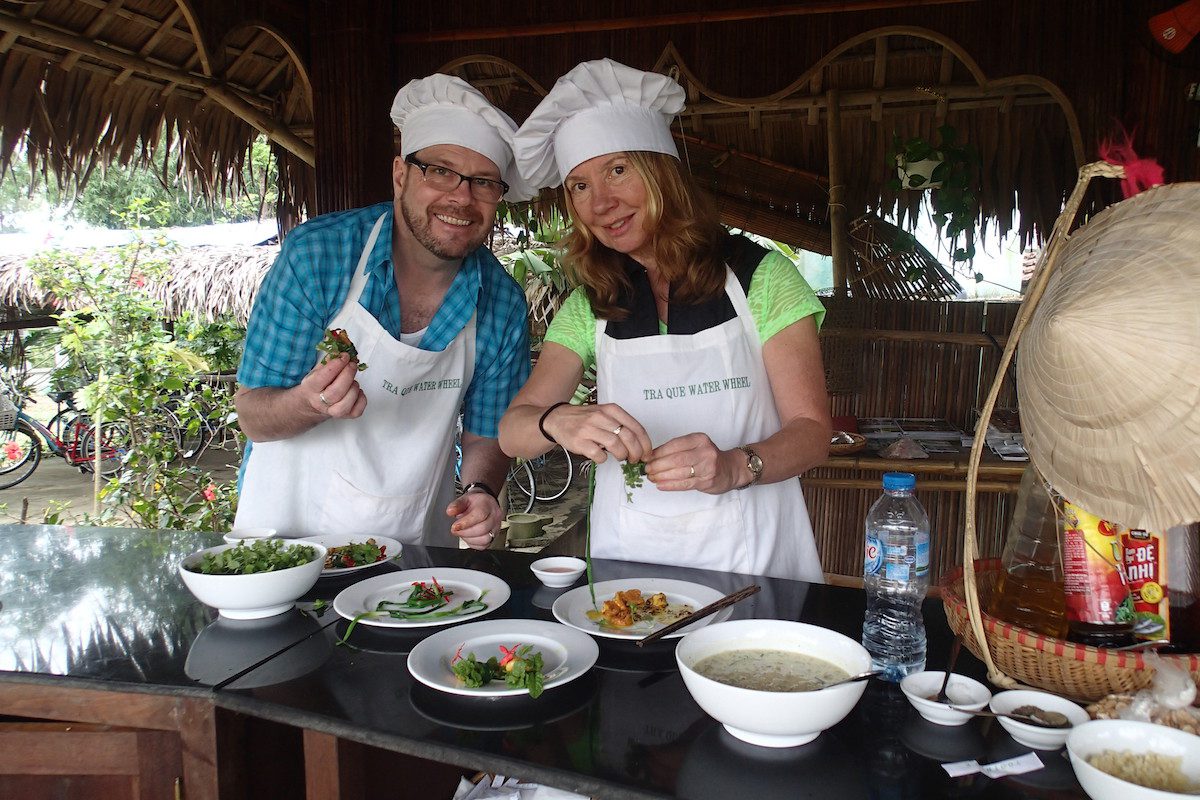 Maureen Littlejohn at a cooking class in Hoi An Vietnam