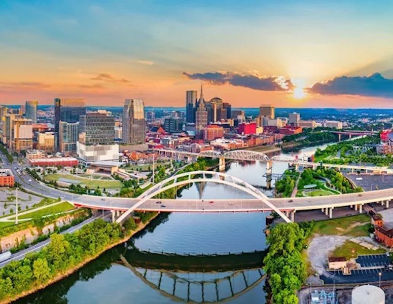 Sun set in Nashville, Tennessee