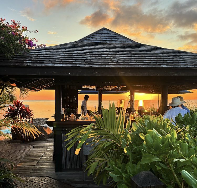 Sunset at Sheer Rocks restaurant Antigua